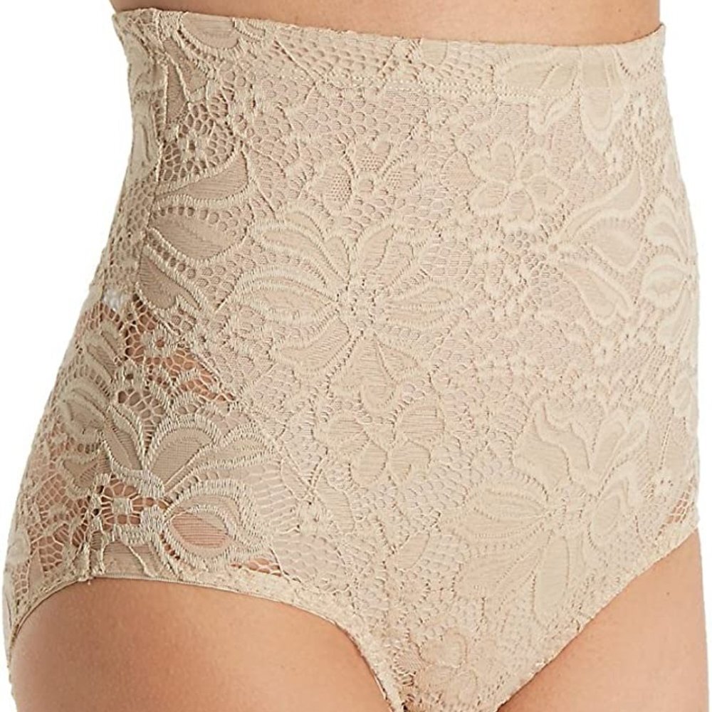NWT Joan Vass Shapewear Women's High Waist Tummy Control Lace Brief BG